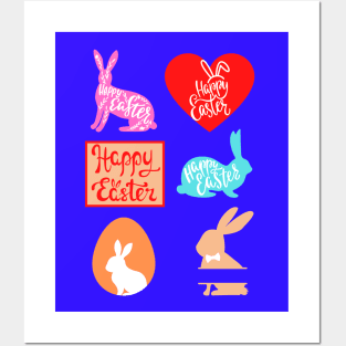 Colorful Easter stickers package Posters and Art